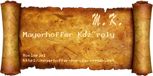 Mayerhoffer Károly névjegykártya