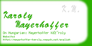 karoly mayerhoffer business card